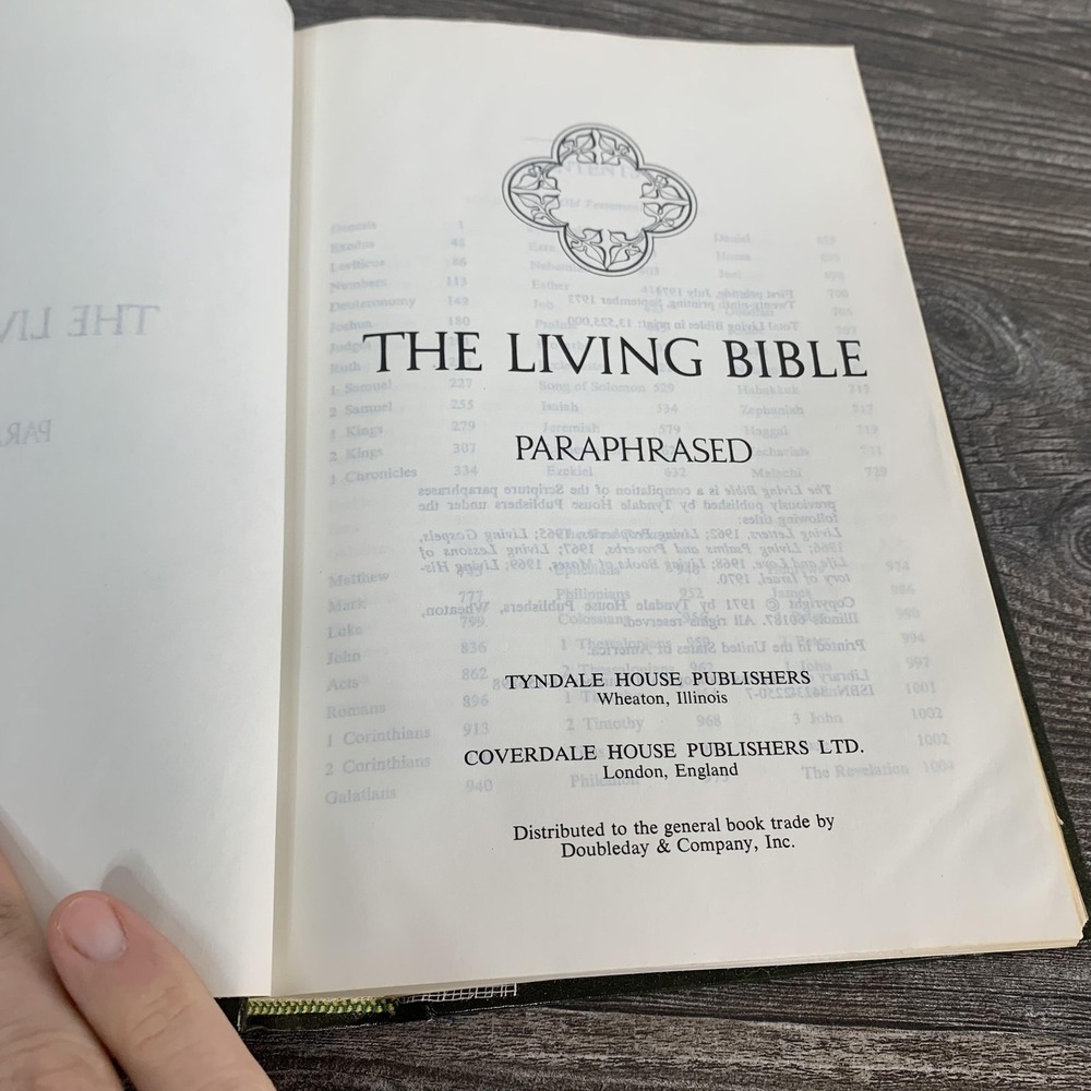 The Living Bible Paraphrased 1973 Tyndale Hardcover Christian Study Book - Picture 7 of 9